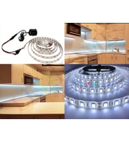Mutfak Dolabı Için tezgah aydınlatma 1 Mt Beyaz Şerit Led + 12v Adaptör Tak Çalıştır Aç Kapa Anahtarlı