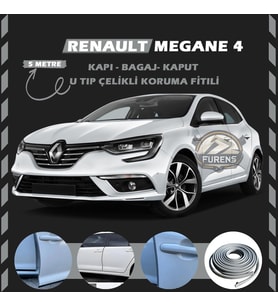 Renault Megane 4 Oto Araç Kapı Koruma Fitili 5metre Parlak Gri Renk