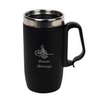 Kişiye Özel Kulplu Çelik Siyah Tuğra Termos Bardak - 240 ml