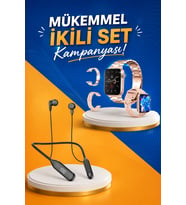 Kablolu Bluetooth Kulaklık Ve Kadınlara Özel Bileklik Hediyeli Yeni Nesil Akıllı Saat 3 Kordonlu