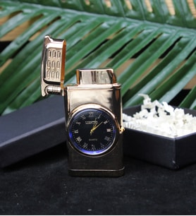 Saatli Çakmak Işıklı Özel Kutulu Gold Model