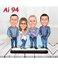 Kişiye Özel Ahşap Biblo - Aile Karikatür Biblo - 4 Kişilik Aile Biblo 41