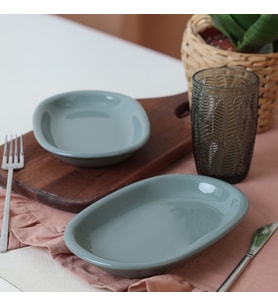 Keramika Yeşil Hitit Kayık Tabak 22 Cm 2 Adet 326