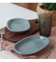 Keramika Yeşil Hitit Kayık Tabak 22 Cm 2 Adet 326