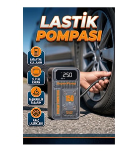 Kablosuz Hava Kompresörü 150 PSI – Dijital Ekranlı 6000mAh Taşınabilir Lastik Şişirme Pompası