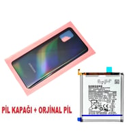 Tkgz Samsung Galaxy A51 A515 Arka Pil Batarya Kapağı + PİL SİYAH
