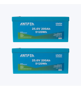 ANTFEA 25.6V 200Ah ABS Lityum Akü Akıllı Ekran Bluetooth LiFePo4 2 Adet - 10.24 kWh