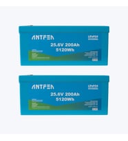 ANTFEA 25.6V 200Ah ABS Lityum Akü Akıllı Ekran Bluetooth LiFePo4 2 Adet - 10.24 kWh