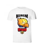 İsme Özel Brawl Stars Çocuk Beyaz Tişört Kısa Kollu Yazlık Unisex