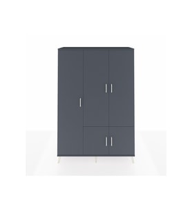 Hyperion Gardrop 7 Raflı 5 Kapaklı Tek Askılı 132x44x195 Antrasit-Antrasit