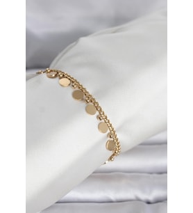 316L Çelik Gold Renk Pullu Model Kadın Bileklik 5886 - HPSBYI1106-9126