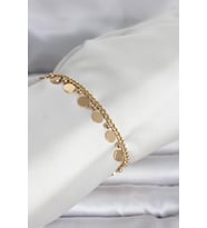 316L Çelik Gold Renk Pullu Model Kadın Bileklik 5886 - HPSBYI1106-9126