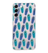 PrintiFy Samsung Galaxy S22 Plus ile Uyumlu 1mm Slim Fit Nazar Boncuğu 4 Baskılı Şeffaf  Kılıf