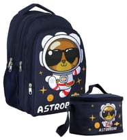 Cennec Sırt Çantası+Beslenme Çantası Seti - Lacivert Beyaz - Astronot Ayıcık - Erkek Çocuk - SETUMT5045B