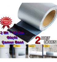 2 ADET- 2mtx10cm Tamir Bandı Tape Çatı Boru Çadır Pimaş Tamir Bandı Su Geçirmez İzalasyon Çamur Bant