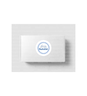 Arapça Mashallah Etiketi Yuvarlak Mat Sticker Bebek Partisi Kutlama Mevlit 4 Cm (90 Adet)
