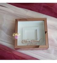 Ledli 25x25 Cm Fotoğraf Bölümlü Rose Pleksi Kaplı Verda Anı Çerçevesi-6 cm Derinlikli Anı Çerçevesi(Fotoğraf Hediye)