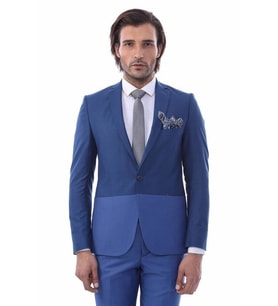 Renk Geçişli İndigo Takım Elbise  Wessi (Mavi)