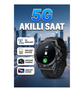 Kameralı 5G Android Akıllı Saat – AMOLED Ekran, Nano SIM, Wi-Fi ve GPS