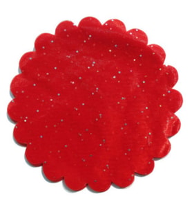 Organze taşlı 24 cm kırmızı p100-