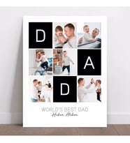 Worlds Best Dad Fotogˆraflı Babaya Hediye Poster Afiş Çerçevesiz - 21x30 cm A4 Boy