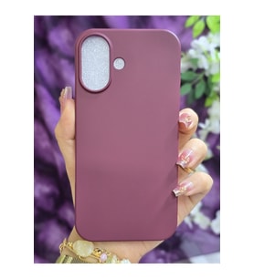Iphone 16 Uyumlu İçi Kadife Bordo Silikon Telefon Kılıfı