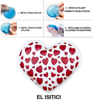 SIA KÜÇÜK KALPLER CEP SOBASI,EL ISITICI,SICAK SU TORBASI PVC 9cm