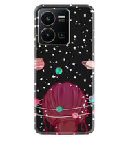 Vivo Y22 Kılıf Resimli Desenli Baskılı Silikon Space Woman 1311