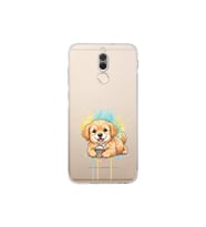 Huawei Mate 10 Lite ile Uyumlu Splash Köpek Tasarımlı Şeffaf Silikon Kılıf