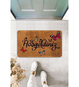Bej Hoşgeldiniz Welcome Kapı Önü Paspası KP25