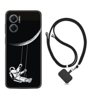 Xiaomi Redmi Note 11E Kılıf Resimli Boyun Askılı İpli Desenli Silikon Series Astronot 519