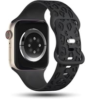 Apple ile Uyumlu Watch 11 10 42mm – 6 7 8 9 10 Se Uyumlu 38-40-41mm Leopar Desenli Silikon Kordon