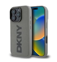Apple iPhone 16 Pro Uyumlu Kılıf DKNY Orjinal Lisanslı M-safe Şarj Özellikli PU Deri Plain Kapak (Gri)
