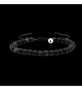 Golden Obsidyen 6mm Merdiven Kapama Doğal Taş Bileklik