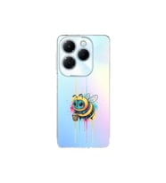 Infinix Hot 40 ile Uyumlu Splash Arı Tasarımlı Şeffaf Silikon Kılıf