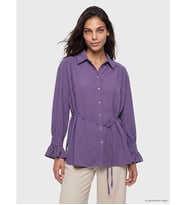 LCW Modest Lila Oversize Kadın Gömlek Tunik