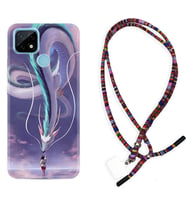 Realme C11 C21 C21Y C25Y C11 2021 Kılıf Boyun Asklı Rasta Silikon Kız ve Ejderha 1742