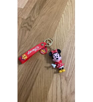 Mouse Karakterli Silikon Anahtarlık - Kırmızı Elbiseli Sevimli Figürlü Çanta Aksesuarı