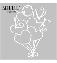 ARTDECO STENCİL 30X30CM KALP BALON 116
