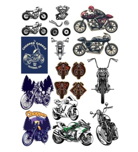 Motor Sticker Set-2 15 Parça Telefon, Tablet, Defter, Laptop Sticker