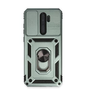Note 8 Kılıf Pars Lens Yüzüklü - Yeşil