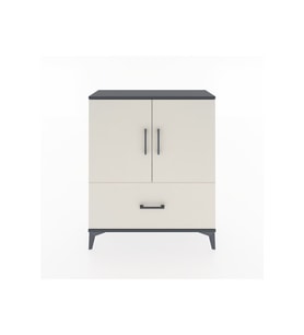 Arges Şifonyer 2 Raflı Tek Çekmeceli 2 Kapaklı 88x30x106 Antrasit-Aytaşı