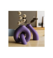 Alvera Interlocking Vazo – 3D Baskı Iç Içe Geçen Dekoratif Vazo-Mor