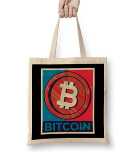 Bitcoin Present I Krypto Money Corrupt Money Bez Çanta Uzun Saplı