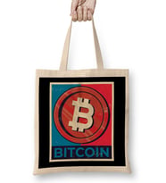 Bitcoin Present I Krypto Money Corrupt Money Bez Çanta Uzun Saplı
