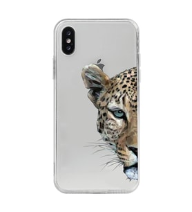 Iphone Xsmax Uyumlu Kaplan Desenli Şeffaf Telefon Kılıfı