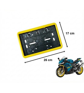 Çerçeveli Dikdörtgen Plakalık Plaka Altlığı Sarı 26X17cm 1 Adet