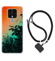 Tecno Camon 16 18P Pova Kılıf Boyun Askılı Silikon Güzel Çiçekler 1712