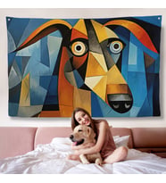 Pablo Picasso Tarzında Soyut Köpek Duvar Örtüsü-7212