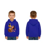 Unisex Brainrot Baskılı Çocuk Swaetshirt Kapüşonlu 3 İplik Şardonlu (SAKS MAVI)